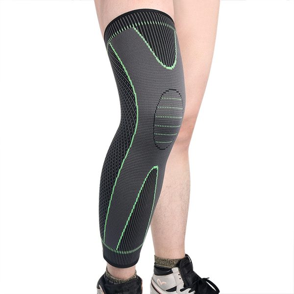 1 Pc Compression Knee Pads Support Sleeve Protector Elastic Kneepad Brace Spring Support Volleyball Running Silicone Long Full Legs Sleeve Arthritis Running Gym Sport