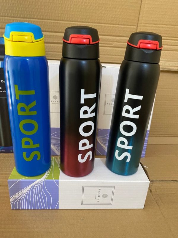 500ml Portable Sports Water Bottles Thermos With Straw (random Color)