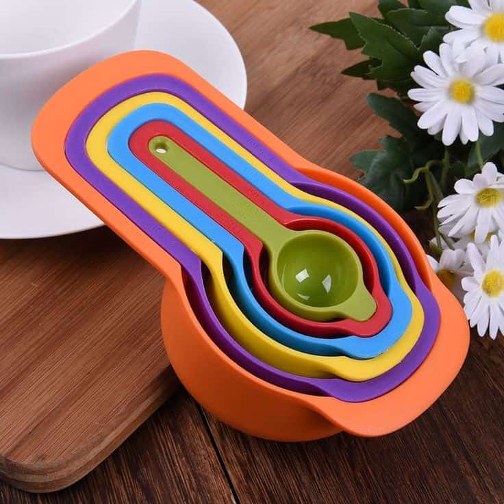 Multi Color Measuring Cup And Spoon Set - 6Pcs (random colors)