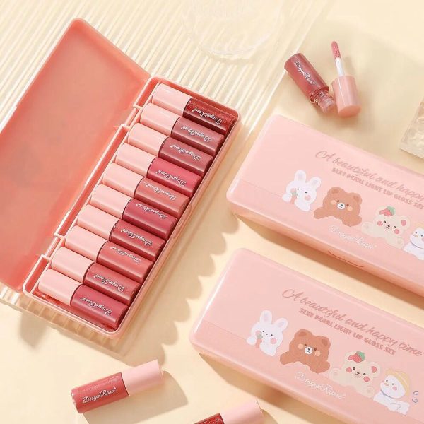 Dragon Ranee – 10 Mini Cartoon Mirror Lip Gloss Set