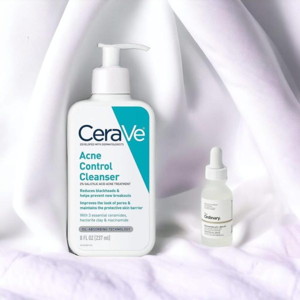 Pack Of 2 Cerave Acne Control Cleanser 237ml + Niacinamide Serum 30ml Deal | Perfect Deal Cerave Acne Control Cleanser & Niacinamide Serum