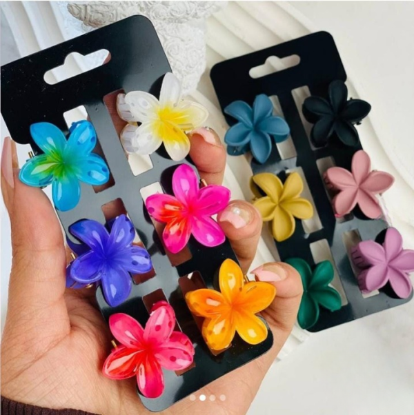 Pack Off 06 Mini Sunflower Fashion Girl Hair Clip | Hair Clip For Women | Best Quality Hair Clip ( Random Color )