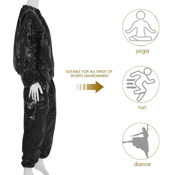 Sauna Sweat Suit Exercise Gym Fitness Weight Loss Boxing Martial Arts Yoga Fitness Training Suit Jumping Rope | Also Uses In Rain