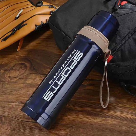 SPORTS VACUUM FLASK 750ML STAINLESS STEEL WATER BOTTLE - HOT AND COLD THERMOS