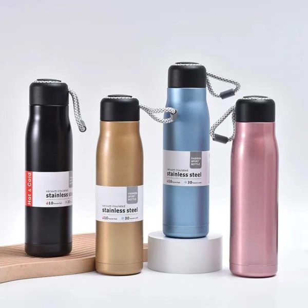 Stainless Steel Insulated Vacuum Water Bottle 550ml (Random Color)