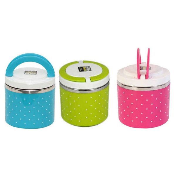 Stainless Steel Single Layered Lunch Box For Kids And Adults (random Color)